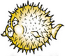 OpenBSD logo: yellow fish with pickles